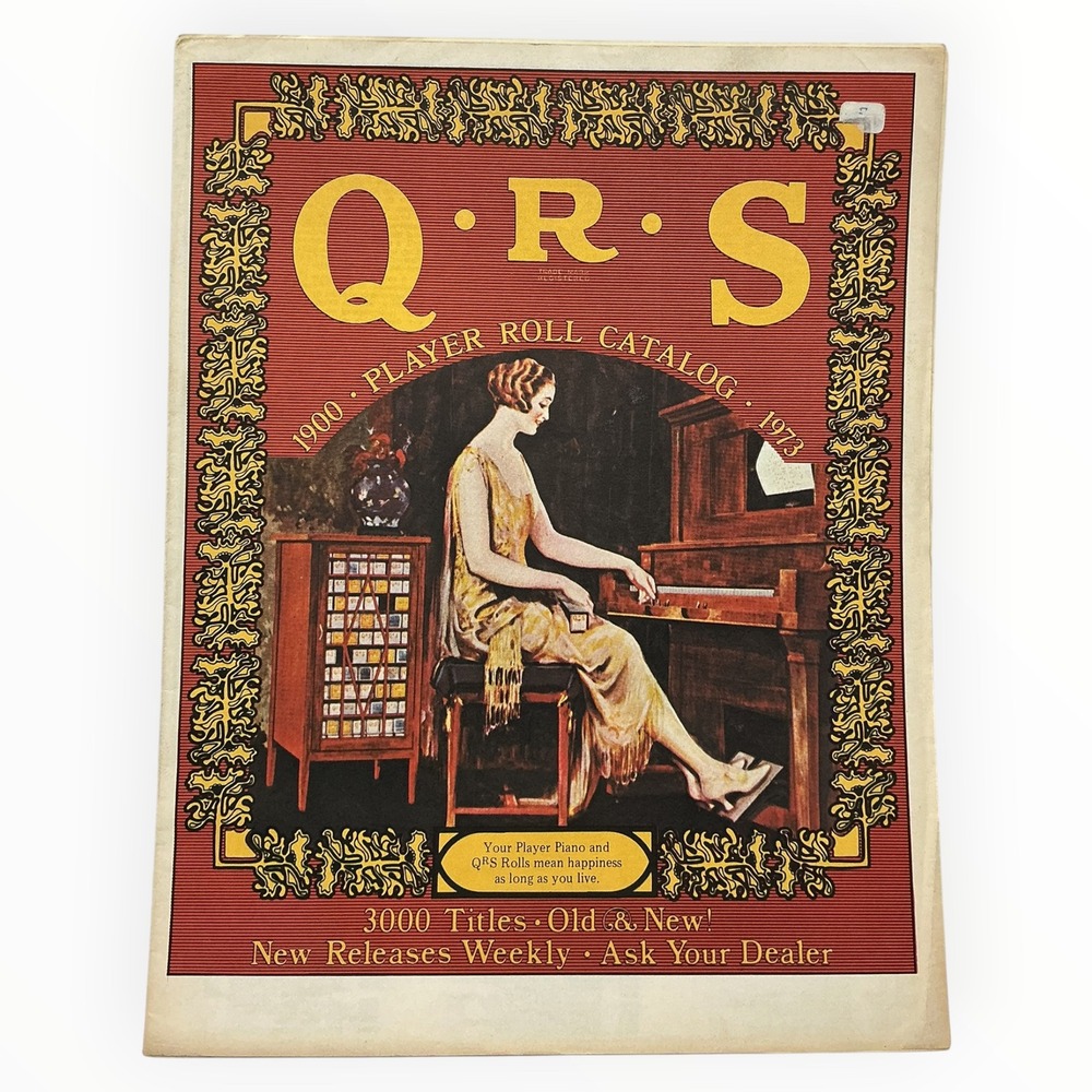 1973 QRS Player Piano Roll Catalog 3000 Titles Mechanical Music Advertising